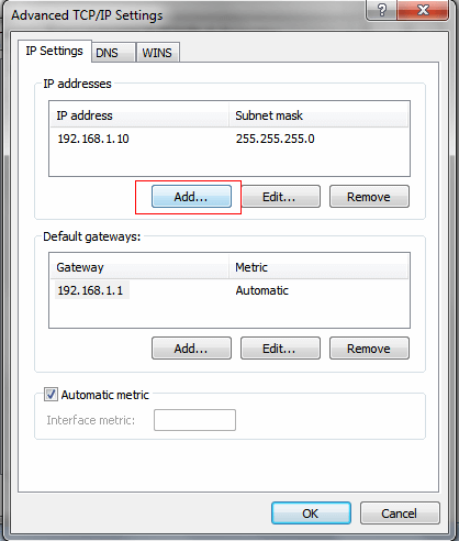 Advanced IP setting