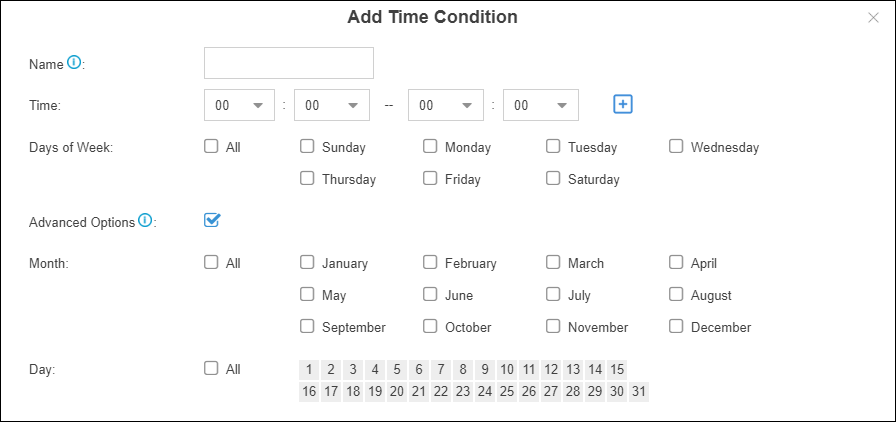 Add time condition