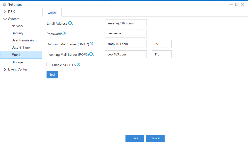 VoIP Email: Setting a System Email in S-Series VoIP PBX