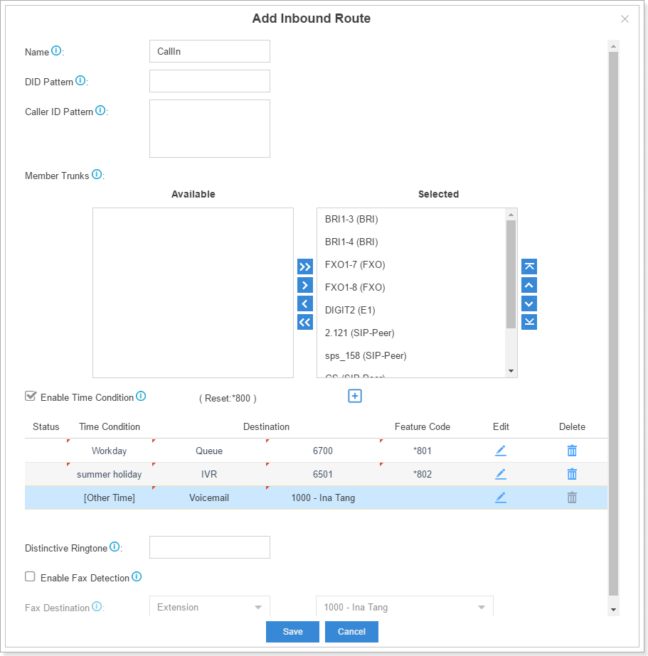 Add Inbound Route