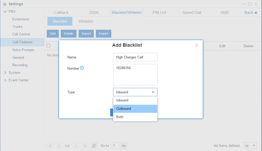 add blocklist on Yeastar PBX add blocklist on Yeastar PBX