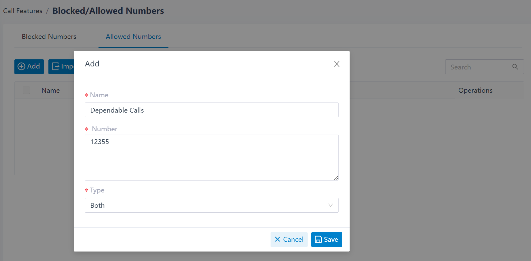 Add Call Allowlist on Yeastar Phone System