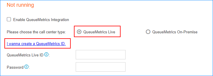 Apply Demo ID for QueueMetrics Live