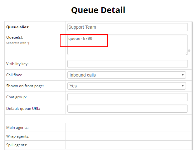 QueueMetrics Queue Details Settings