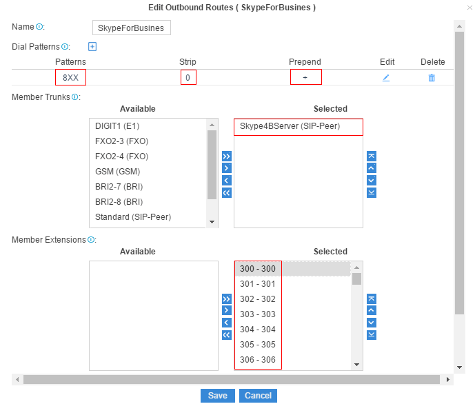 Edit Outbound Route on Yeastar S-Series VoIP PBX