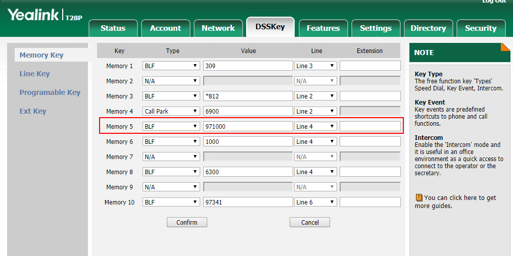 Setup the DSS Key of Yealink IP Phone as BLF