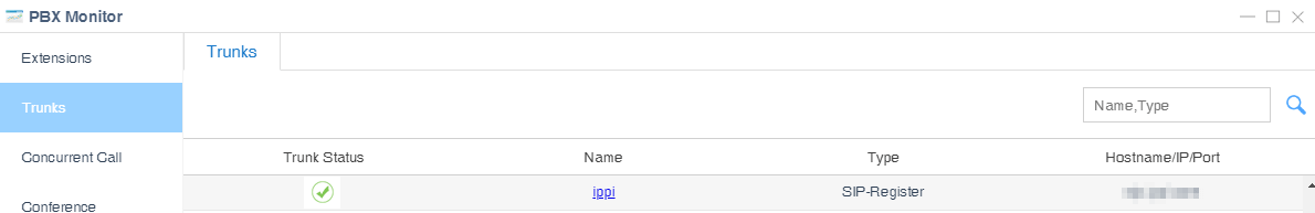 pbx monitor-ippi sip trunk