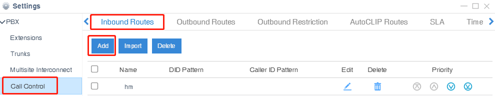 add inbound route