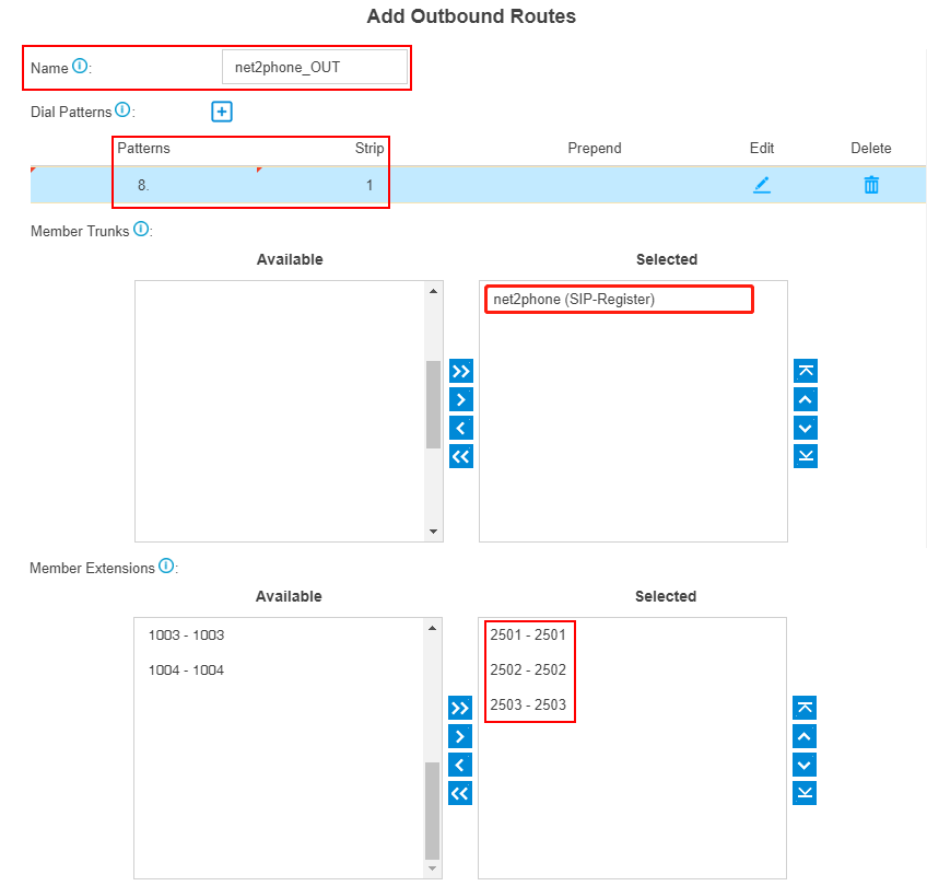 net2phone add outbound routes