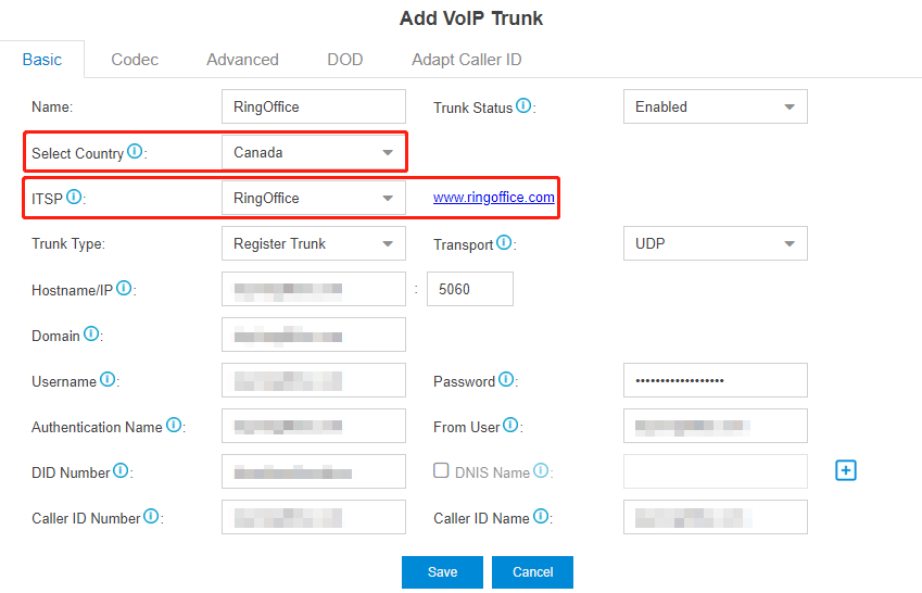 ringoffice add trunk cloud