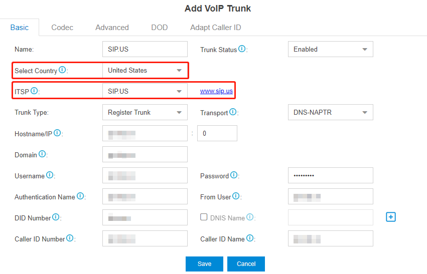 sipus add cloud trunk