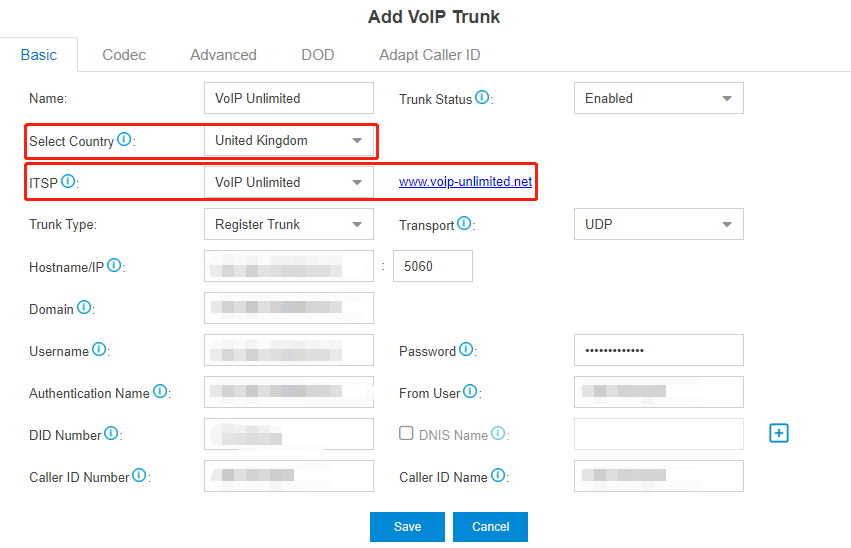 VoIP Unlimited add cloud trunk