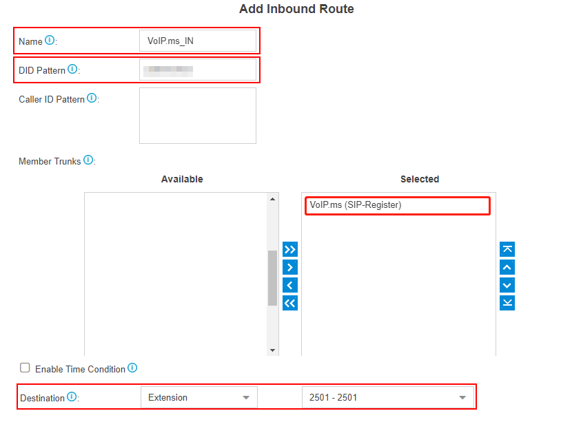 VoIP.ms add inbound route