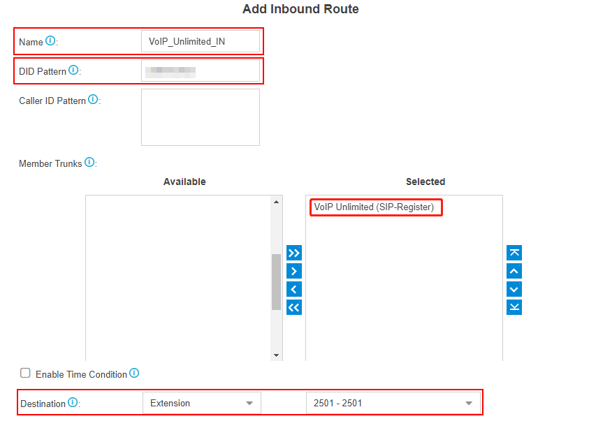 voipunlimited add inbound