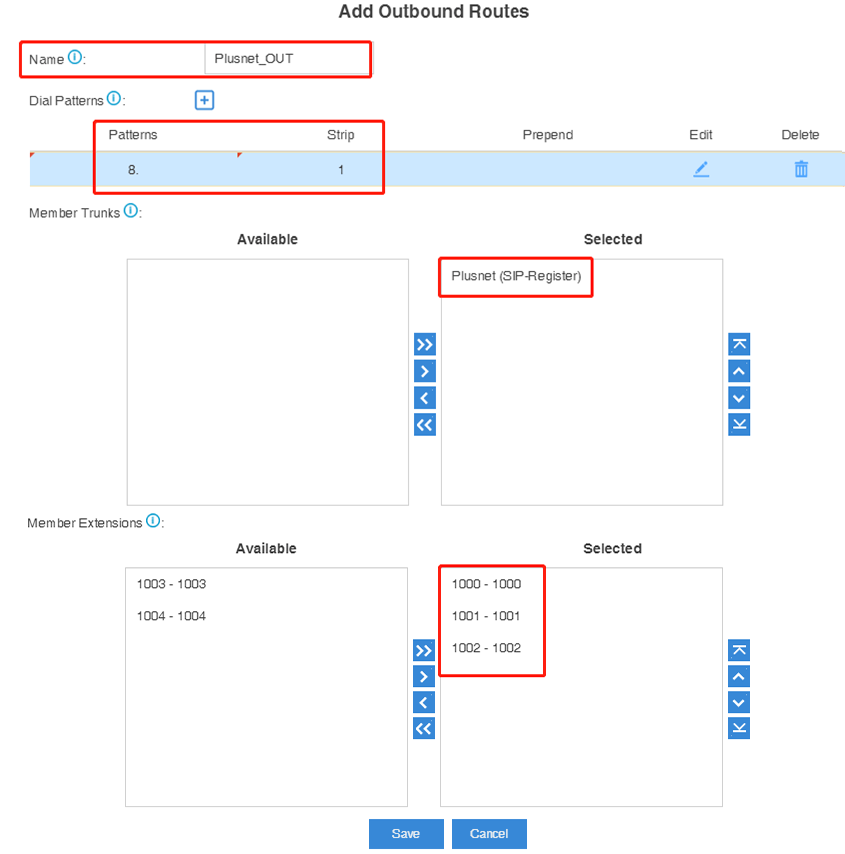 plusnet_Yeastar_Configuration_Outbound