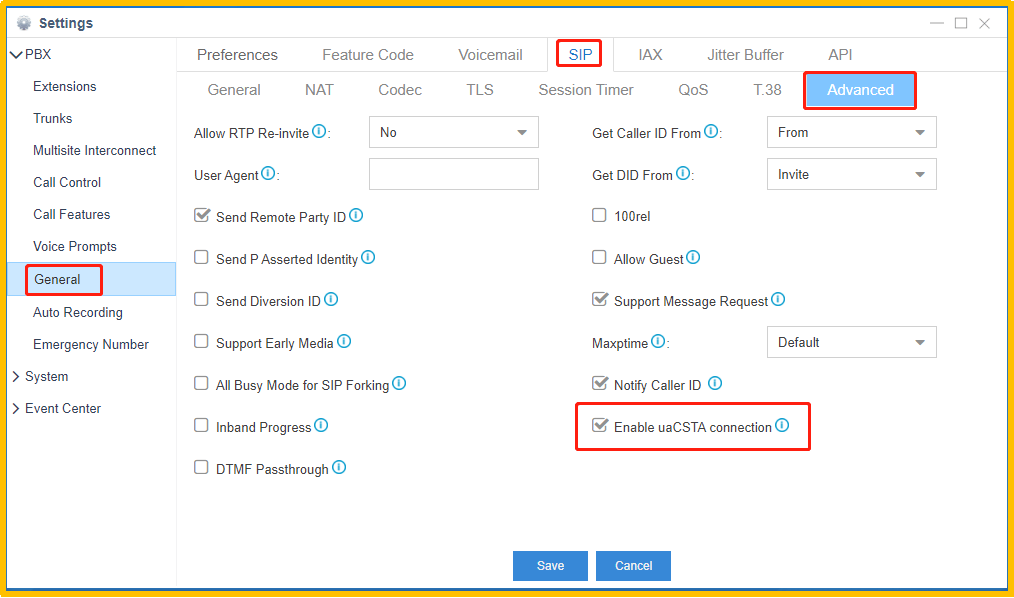 pbx cti configuration