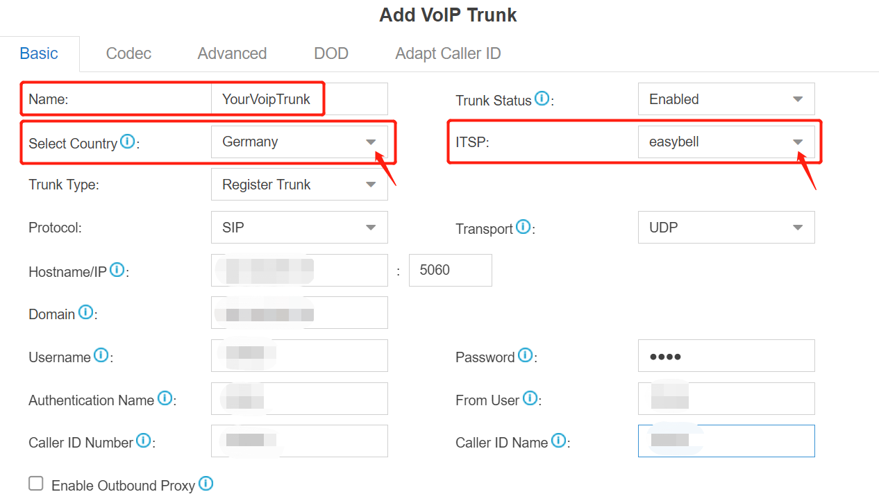 2. Choose ITSP - Yeastar S-Series Register