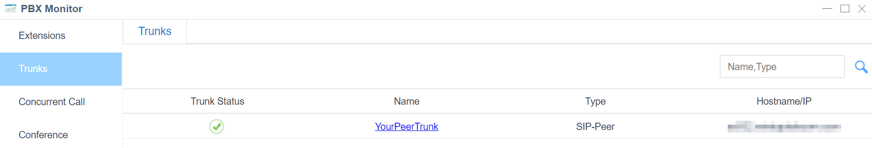 3. Check Trunk Status - Yeastar Cloud PBX Peer