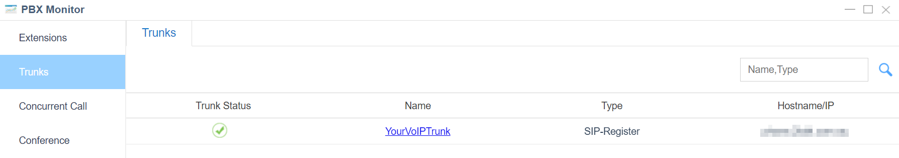 3. Check Trunk Status - Yeastar Cloud PBX Register