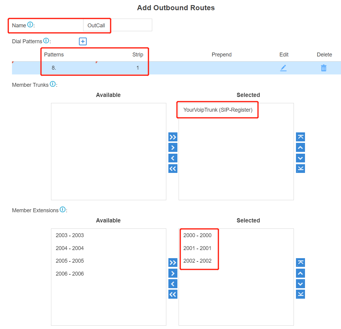 5. Outbound Configuration - Yeastar S-Series Register