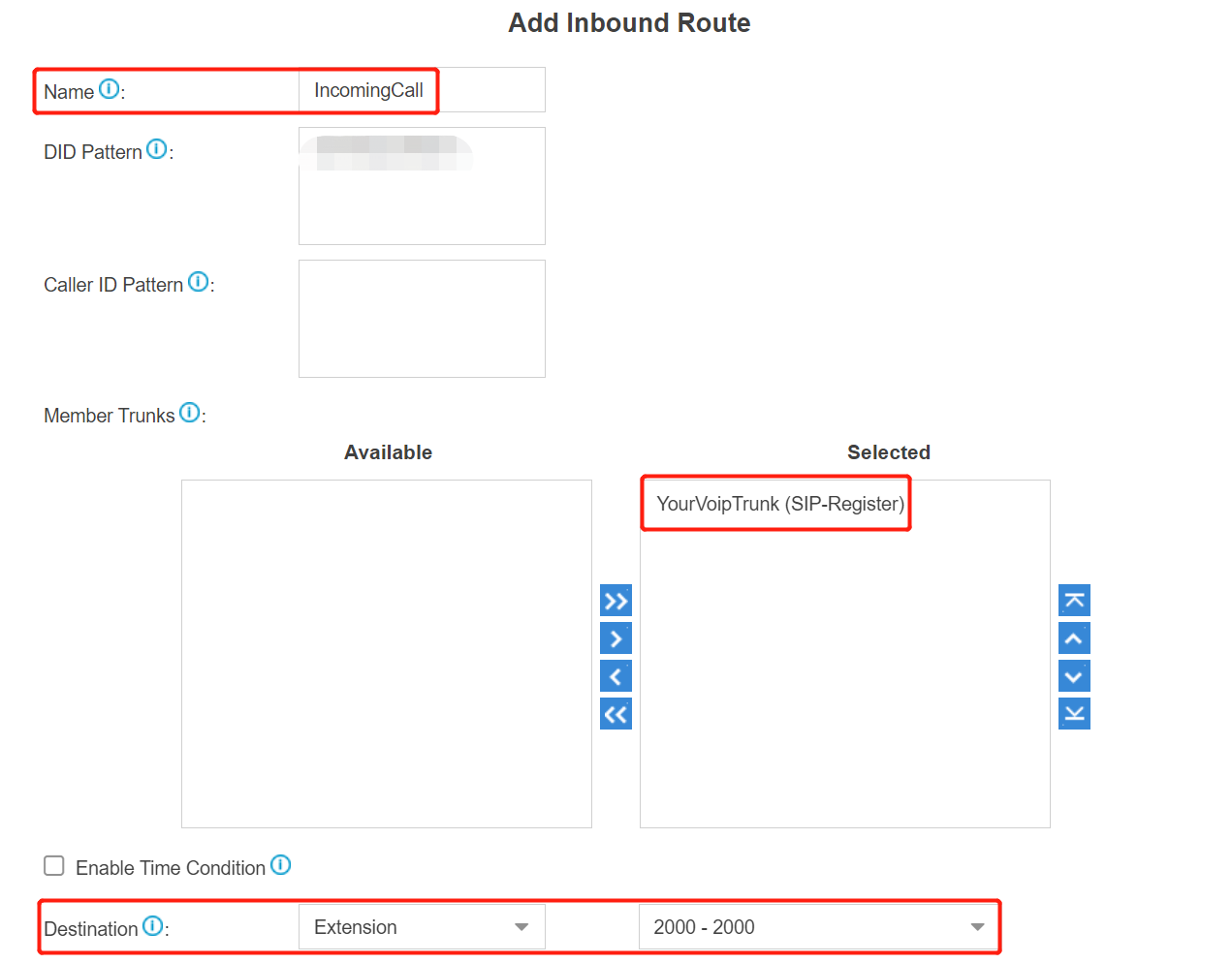 7. Inbound Configuration - Yeastar S-Series Register