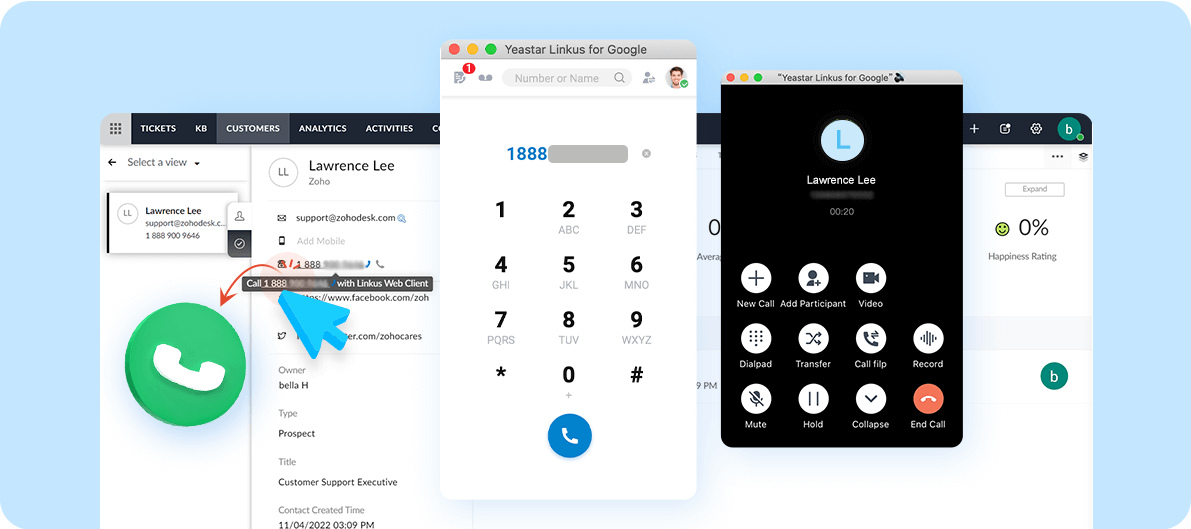 Zoho Desk Telephony Integration Screenshot