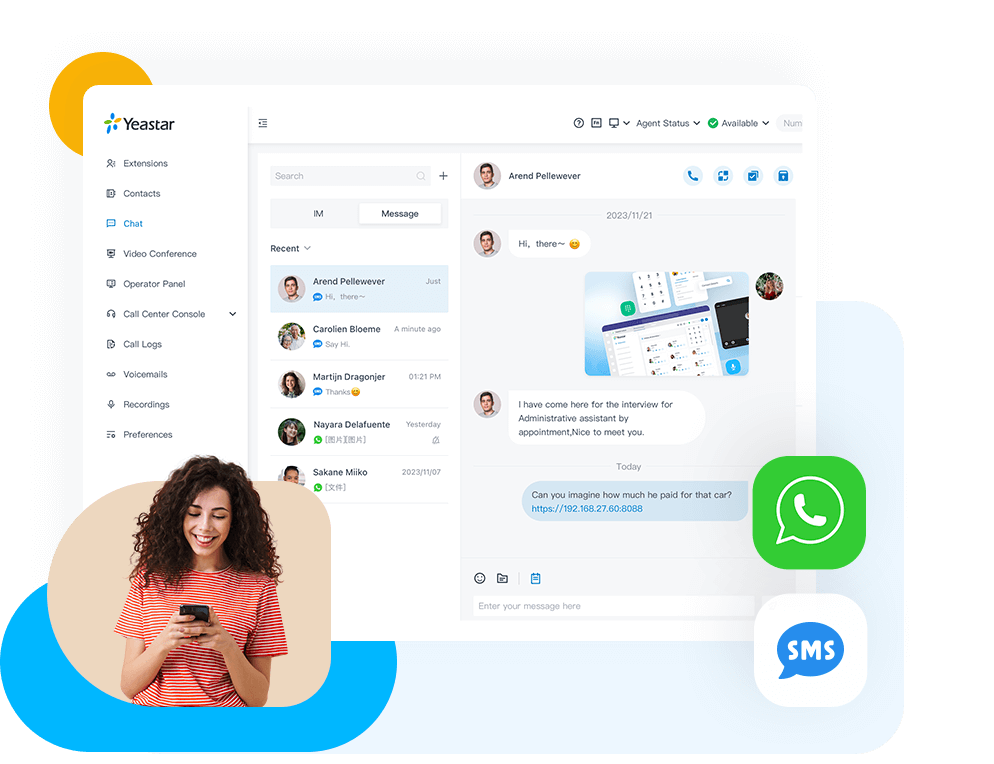 Omnichannel Messaging: WhatsApp, SMS, Internal Chats