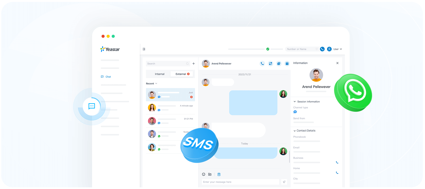 Omnichannel Messaging & Chat interface of Linkus Softphone