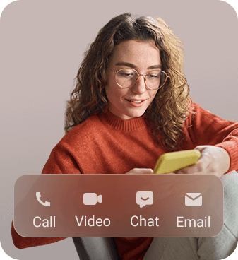 business communications: call, video, chat, email
