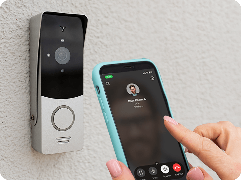Use mobile phone to answer call from door phone