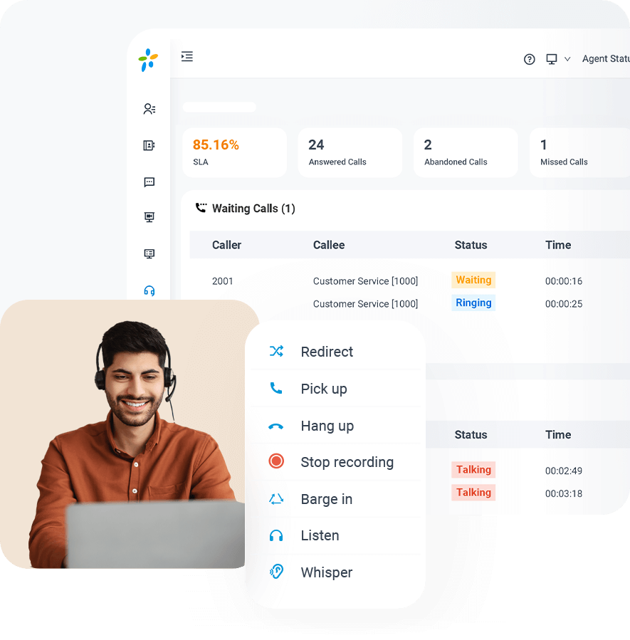 Call Center Queue Panel for easy queue management