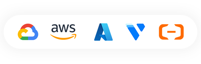 Google Cloud, Amazon AWS, Microsoft Azure, Vultr, Digital Ocean, Alibaba Cloud