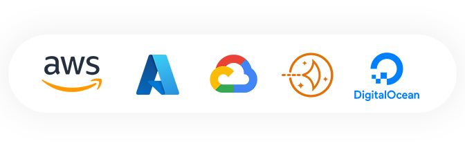 AWS, Microsoft Azure, Google Cloud, Amazon Lightsail, Digital Ocean, OVHcloud, HETZNER, Vultr, and more