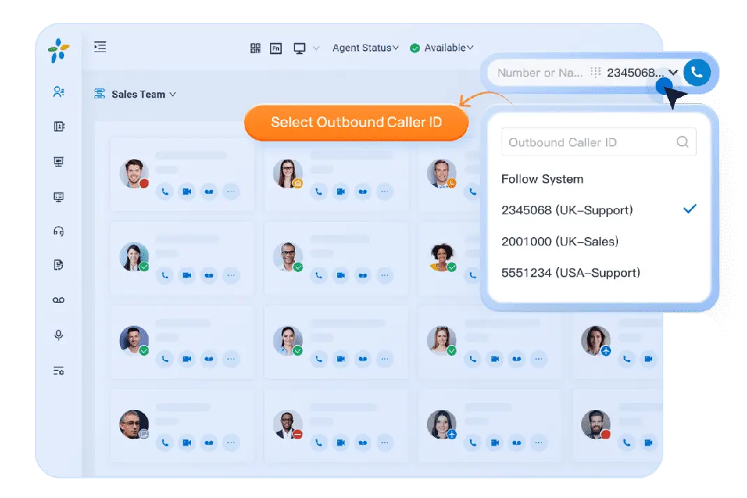 selectable -outbound-caller-id