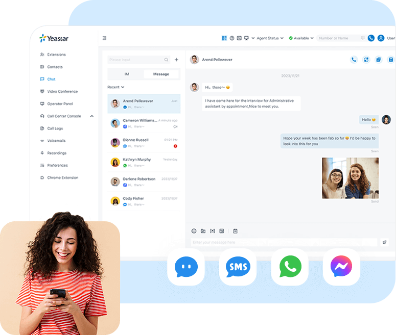 Omnichannel Messaging: WhatsApp, SMS, Internal Chats