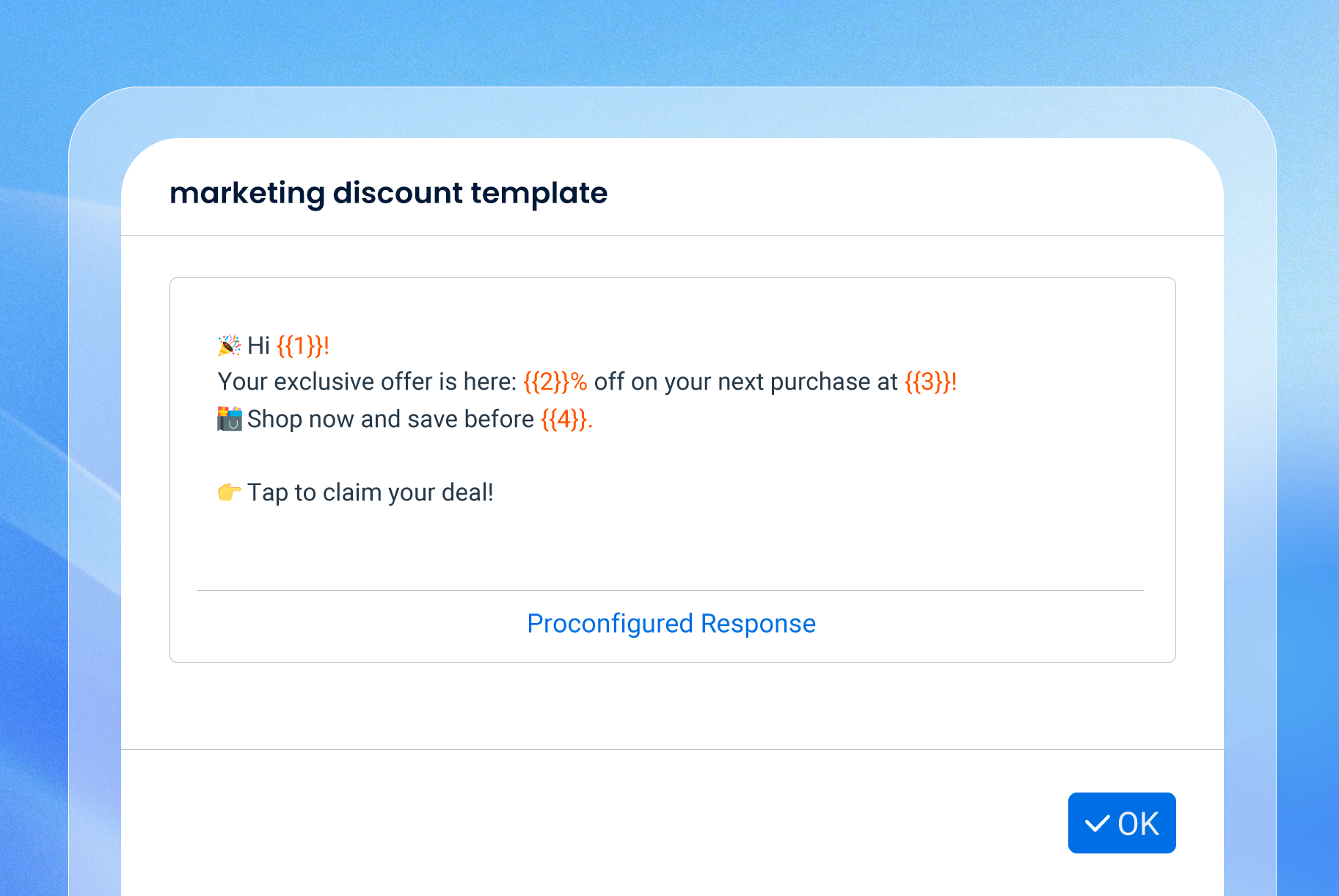 Markeing discount template