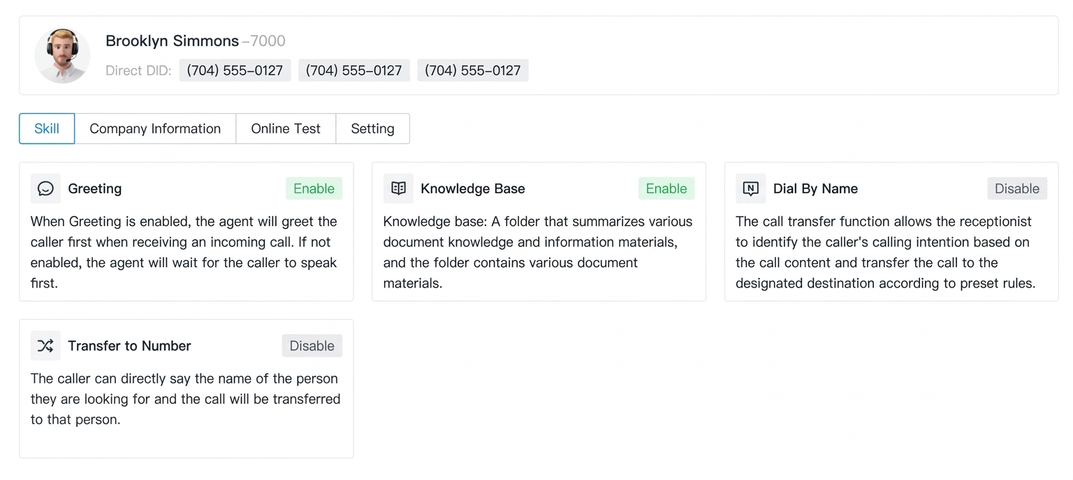 Yeastar AI Receptionist