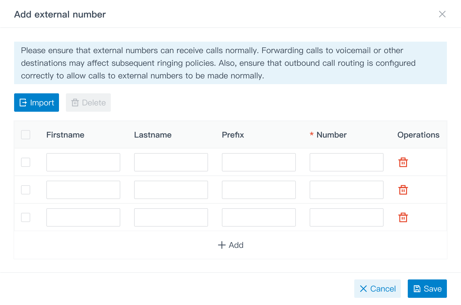 Add External Number to Ring Group