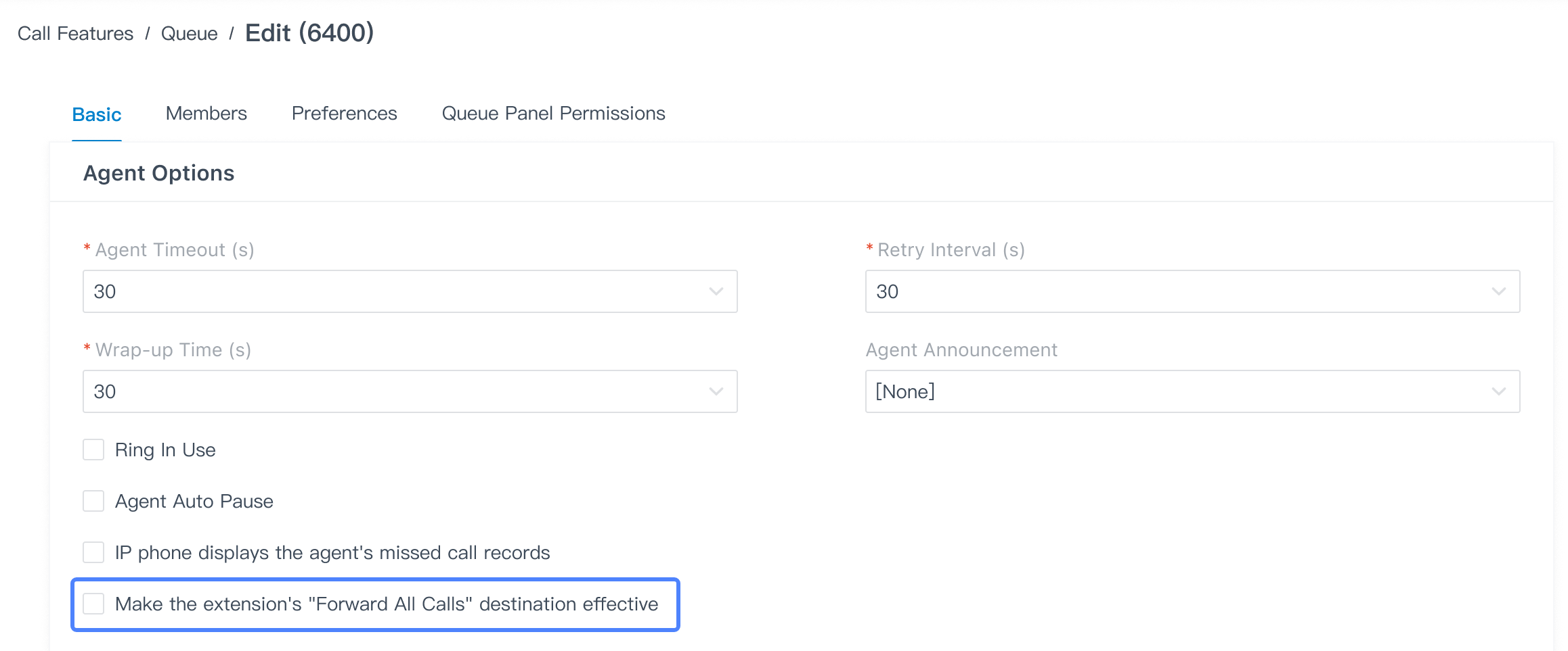 Apply Extension Call Forwarding in Queues
