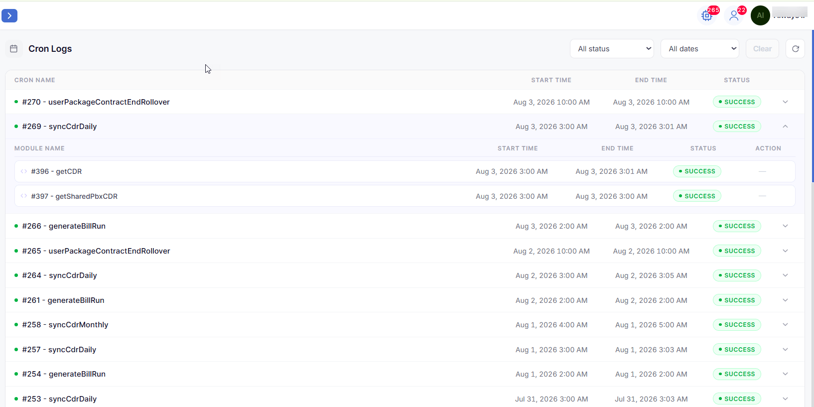 Yeaster PBX CDR-Import